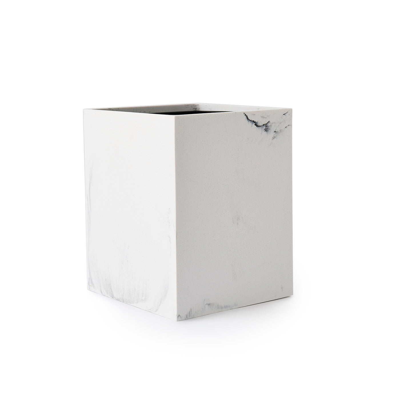 Parma Wastebasket White/Grey Swirl