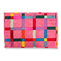 Nina Campbell Cabana Pink Plaid Placemats Set of 4 against a white background