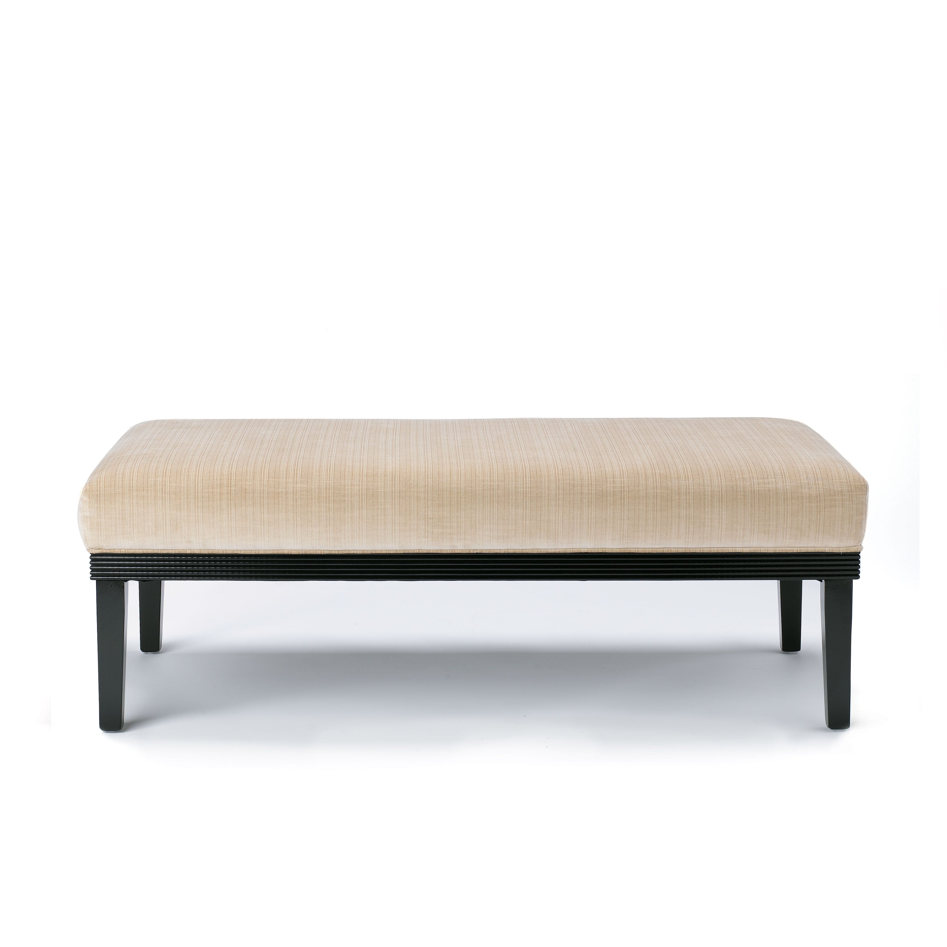 Nina Campbell Chopin Bench with Light fabric against a white background