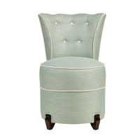 Nina Campbell Coco Dressing Table Chair in Colette Aqua against a white background