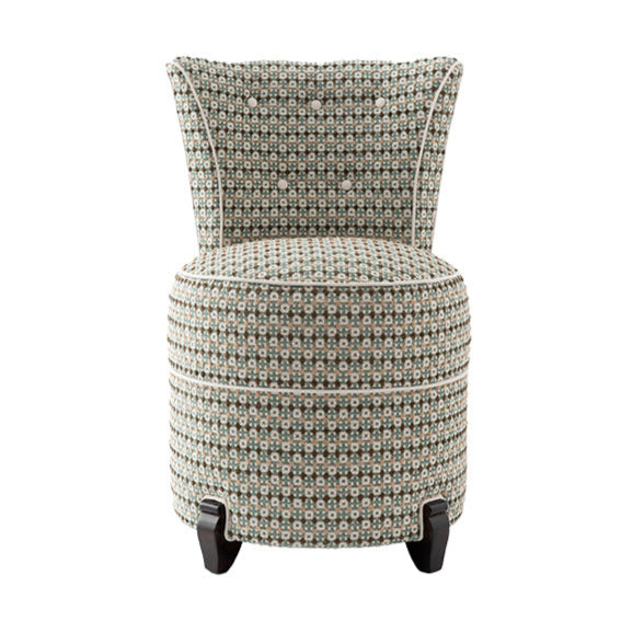 Nina Campbell Coco Dressing Table in Chiddingstone Teal/Beige against a white background