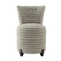 Nina Campbell Coco Dressing Table in Chiddingstone Teal/Beige against a white background