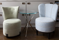 Nina Campbell Arthur Side Table in room set with Alice chair and coco dressing tbale chair