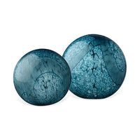 Cosmos Glass Spheres Set of 2 Indigo