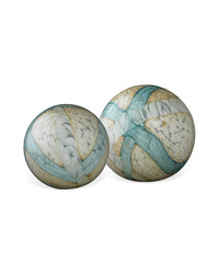 Cosmos Glass Spheres Set of 2 Pale Blue