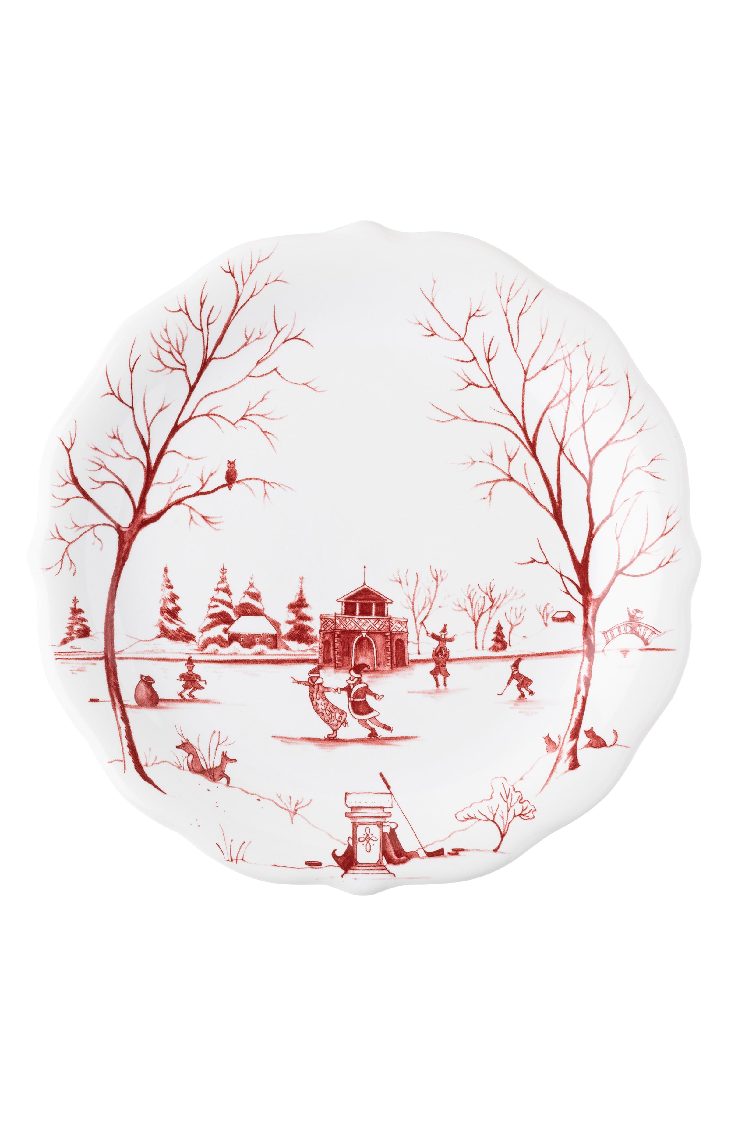 Country Estate Winter Frolic Salad Plate Ruby