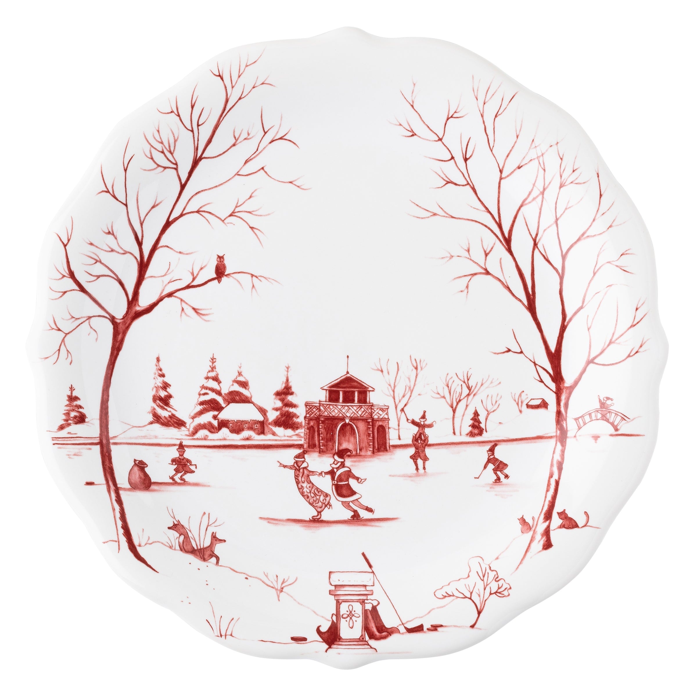 Country Estate Winter Frolic Salad Plate Ruby
