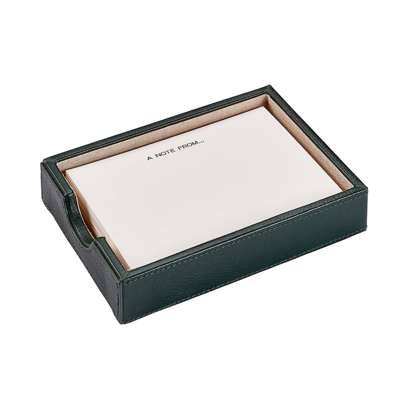 Memo Tray Green Leather