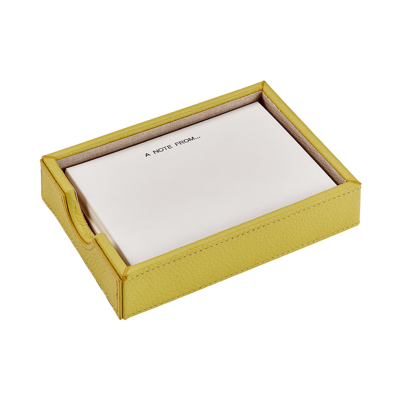 Memo Tray Citron Yellow Leather
