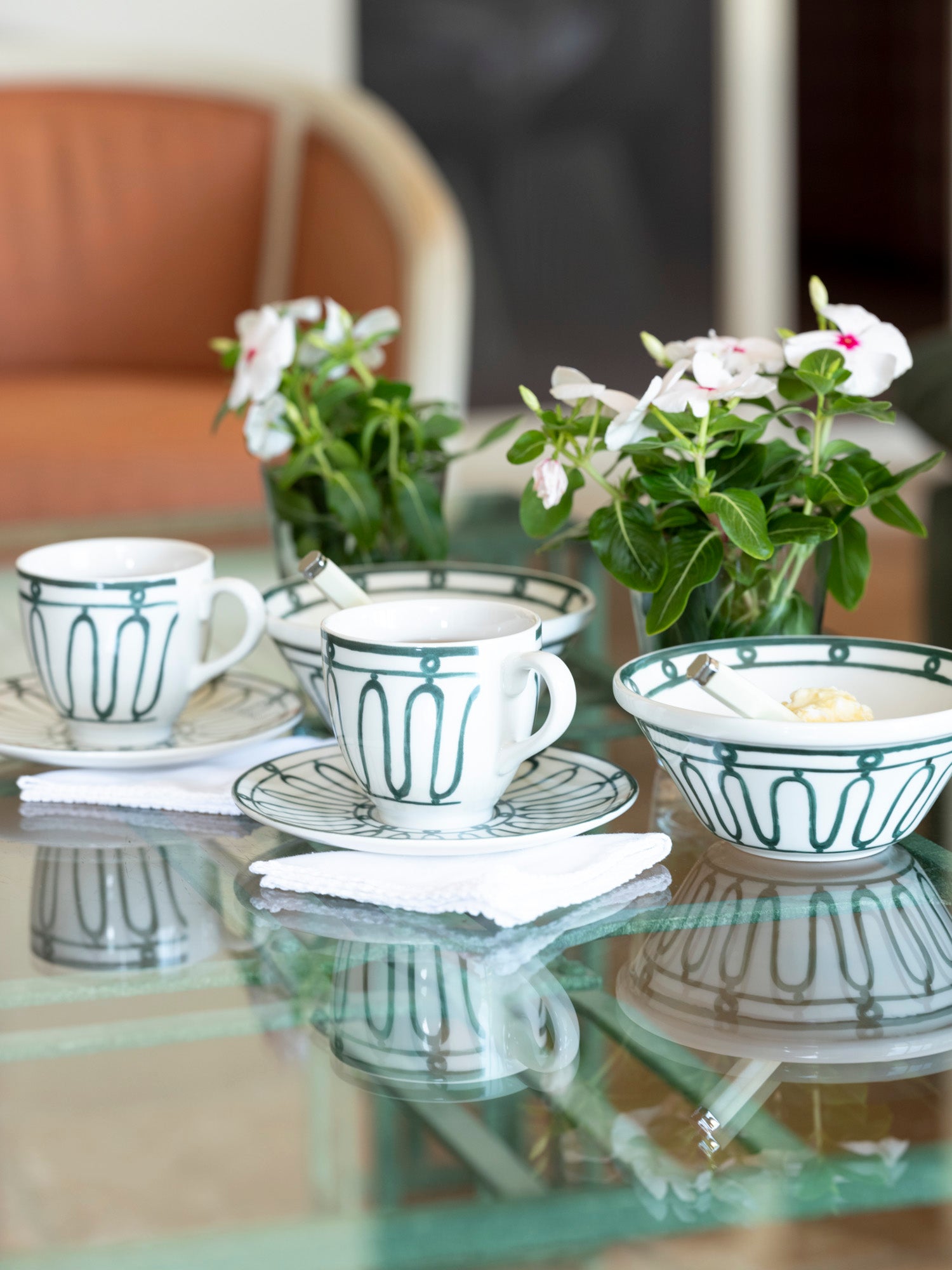 Kyma Coffee or Tea Cup Green/White