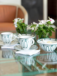 Kyma Coffee or Tea Cup Green/White