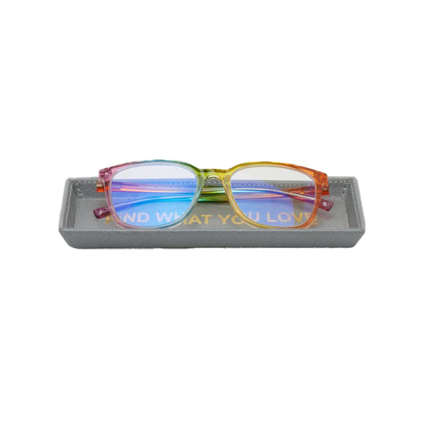 Nina Campbell Leather Glasses Holder on White Background with glasses in