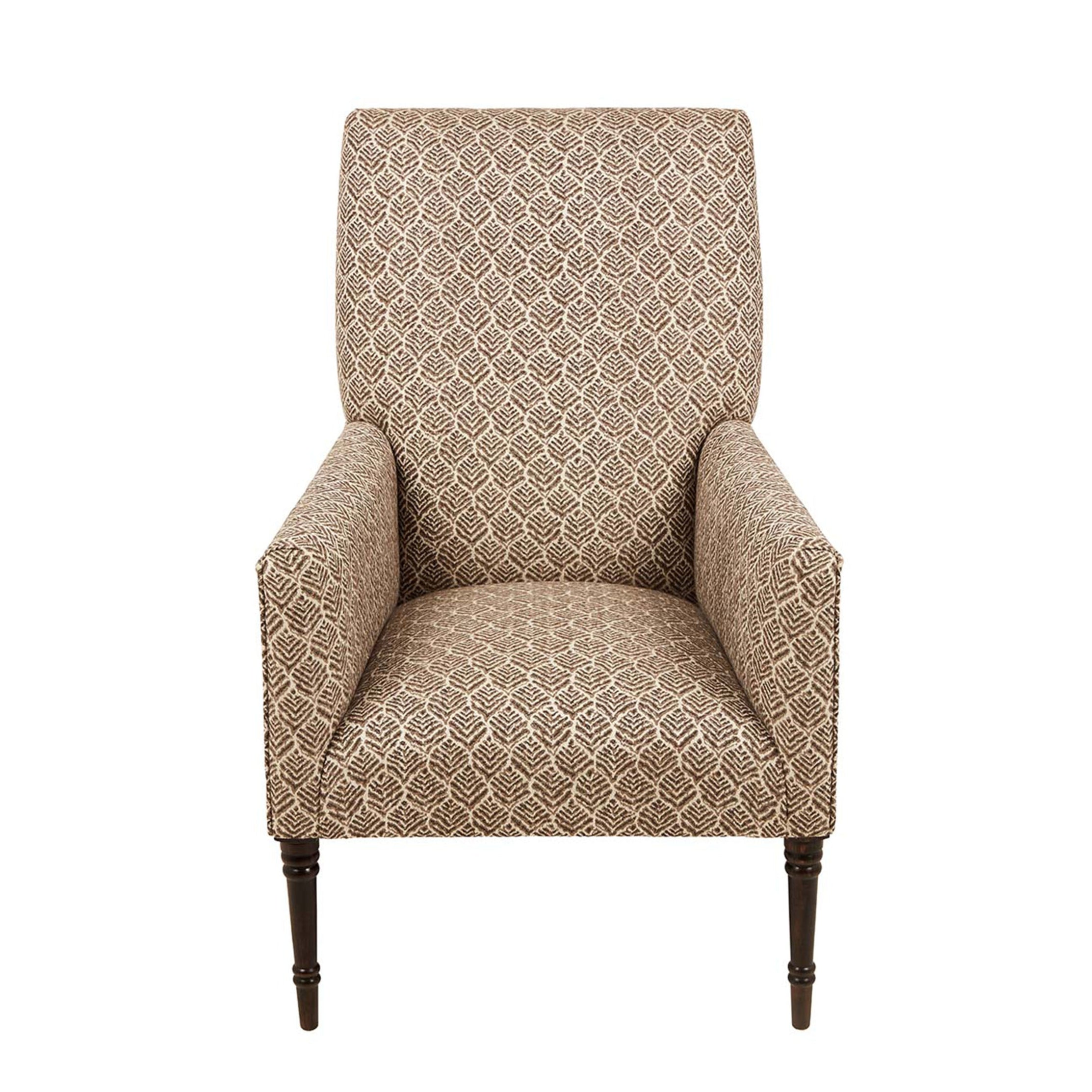 Nina Campbell Deedes Armchair in Miran Chocolate against a white background