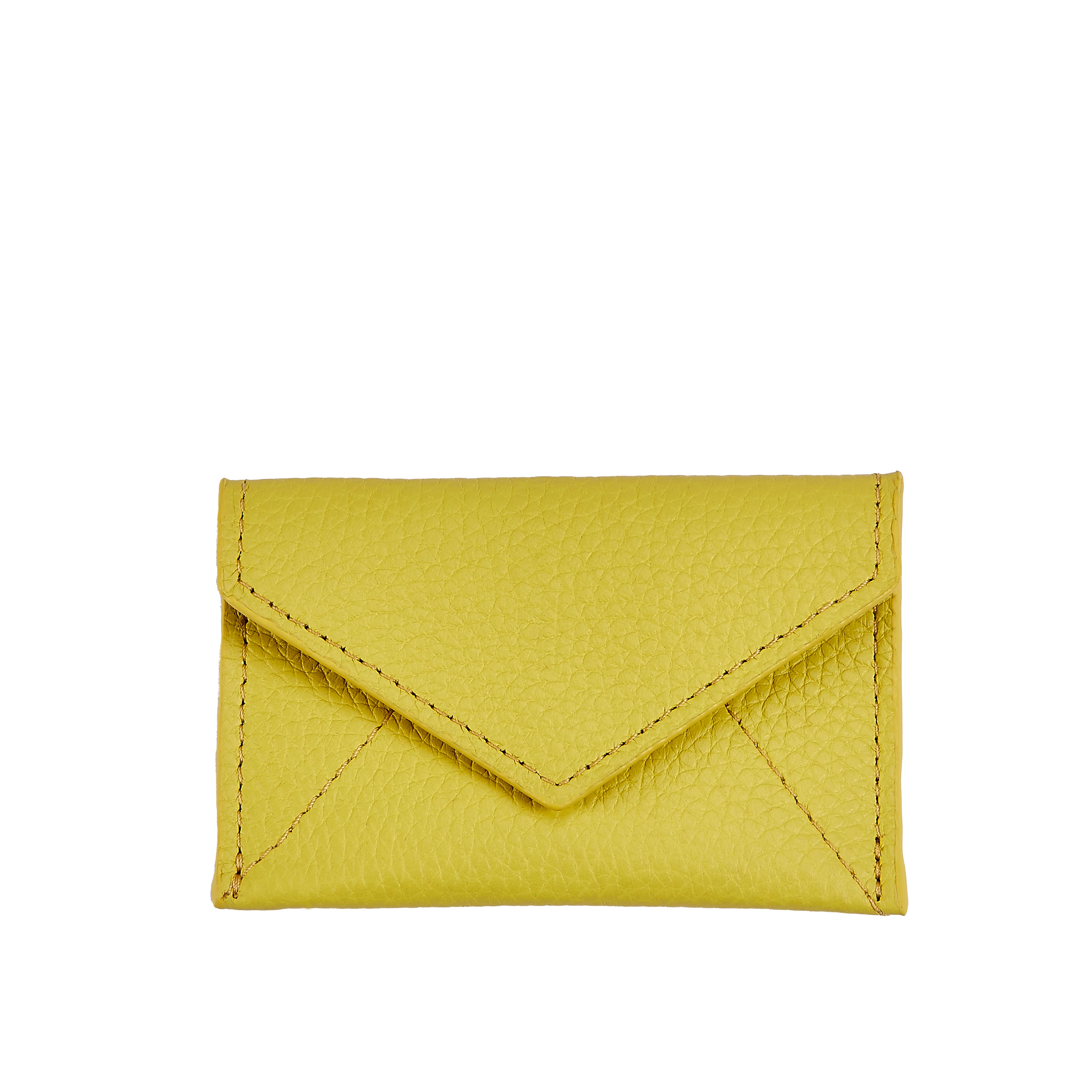 Mini Envelope Citron Yellow Leather