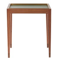 Nina Campbell Sidney End Table in Green Leather against a white background