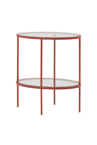 Nina Campbell Grace End Table in red against white background