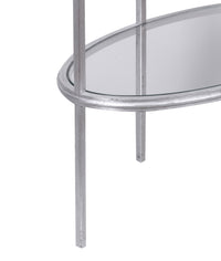 Nina Campbell Grace End Table against white background silver close-up view