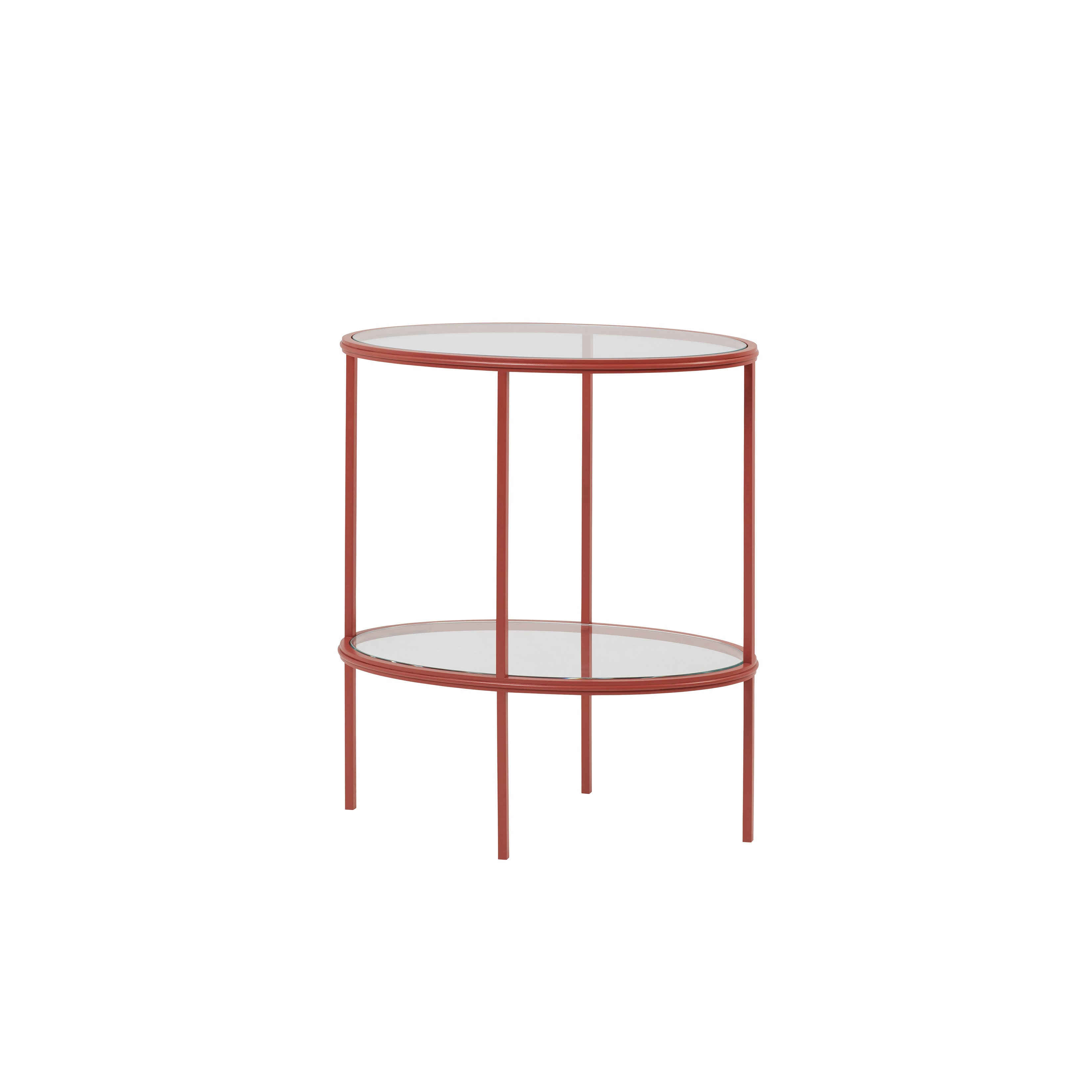 Nina Campbell Grace End Table in Red against a white background