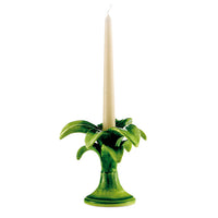 Palm Candlestick Holder Small - Green