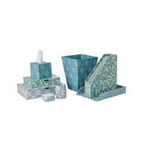 Nina Campbell blue stationery collection on white background