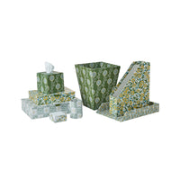 Nina Campbell yellow and green stationery collection on white background