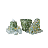 Nina Campbell yellow and green stationery collection on white background