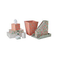 Nina Campbell coral stationery collection on white background