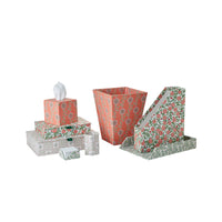 Nina Campbell coral stationery collection on white background