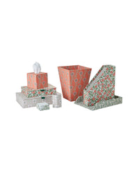 Nina Campbell coral stationery collection on white background