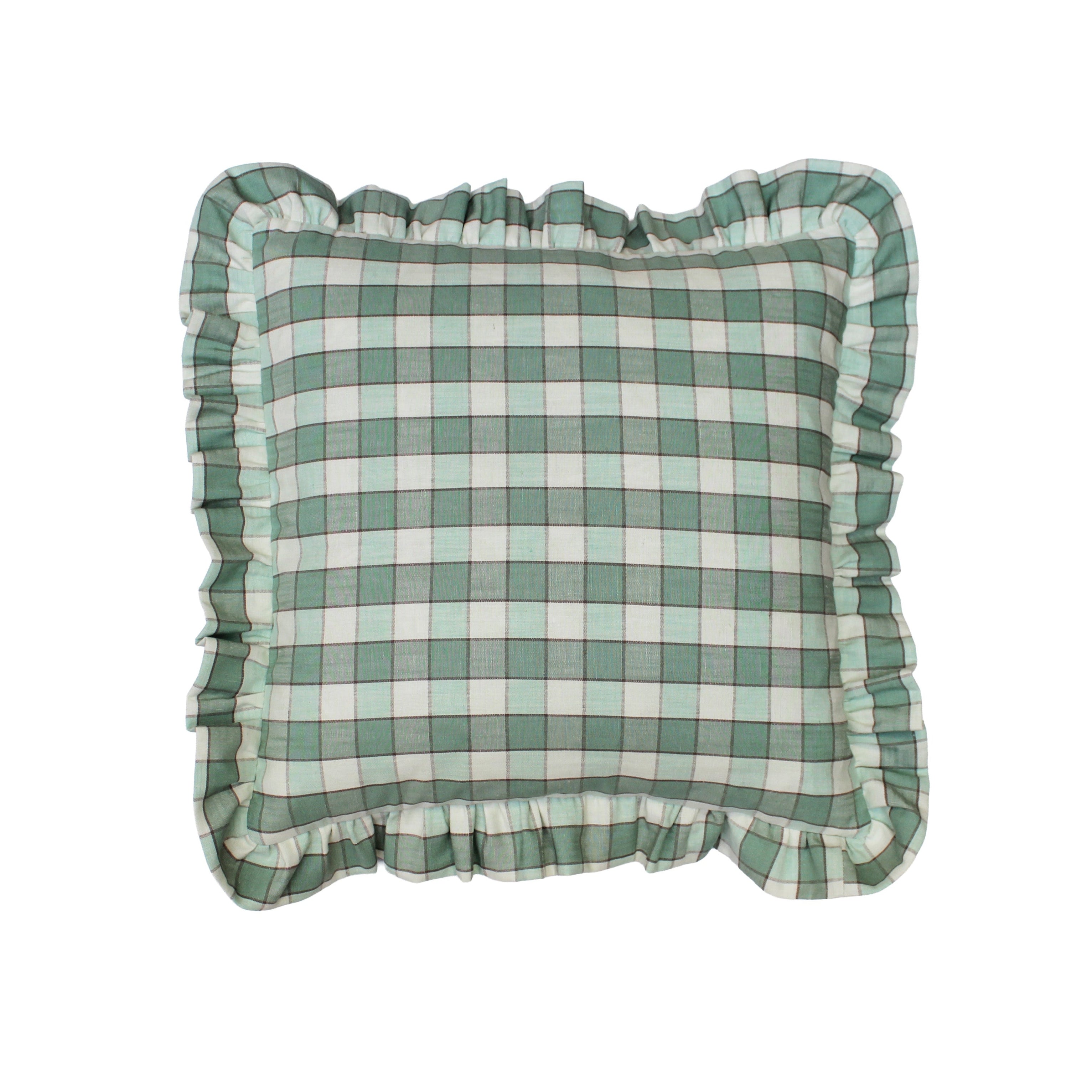 Cushion Honfleur Check Jade