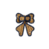 blue bow napkin ring on white background