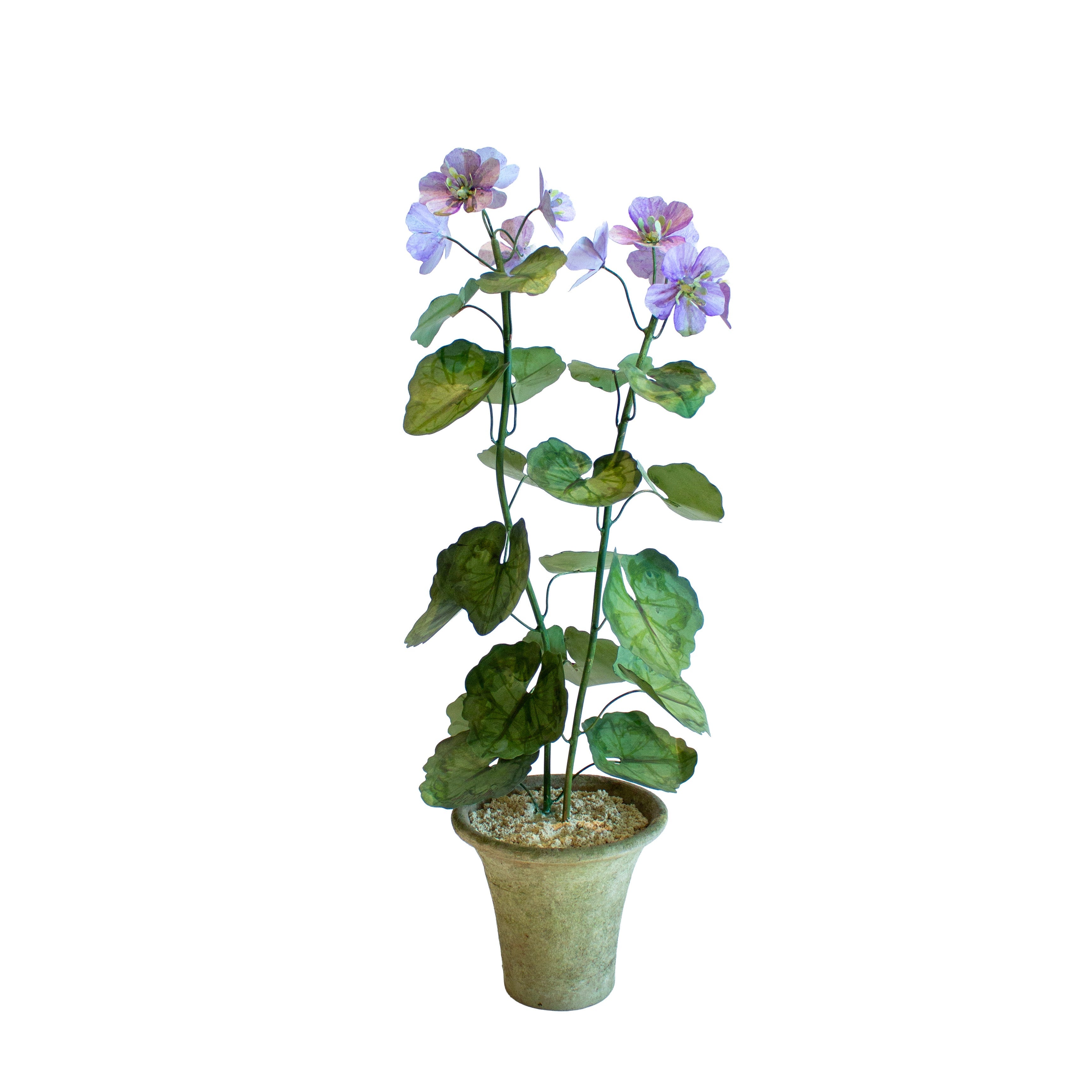 Handmade Metal Geranium Potted Flower 1