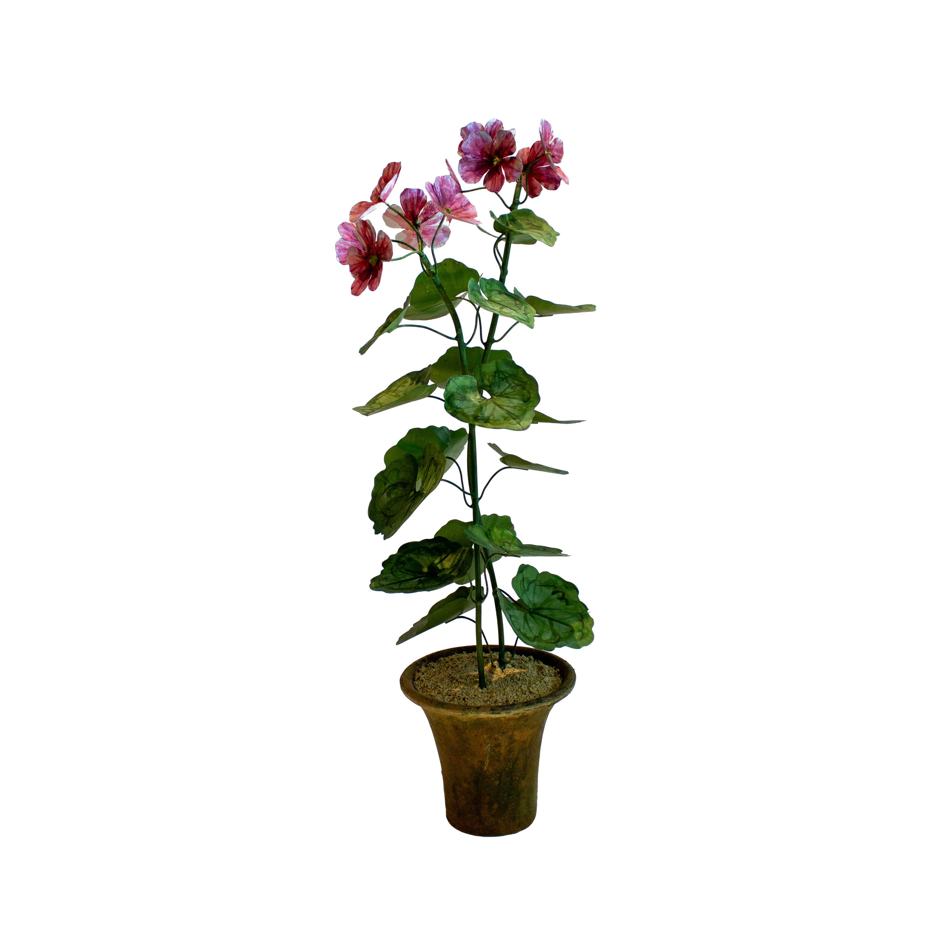 Handmade Metal Geranium Potted Flower 3