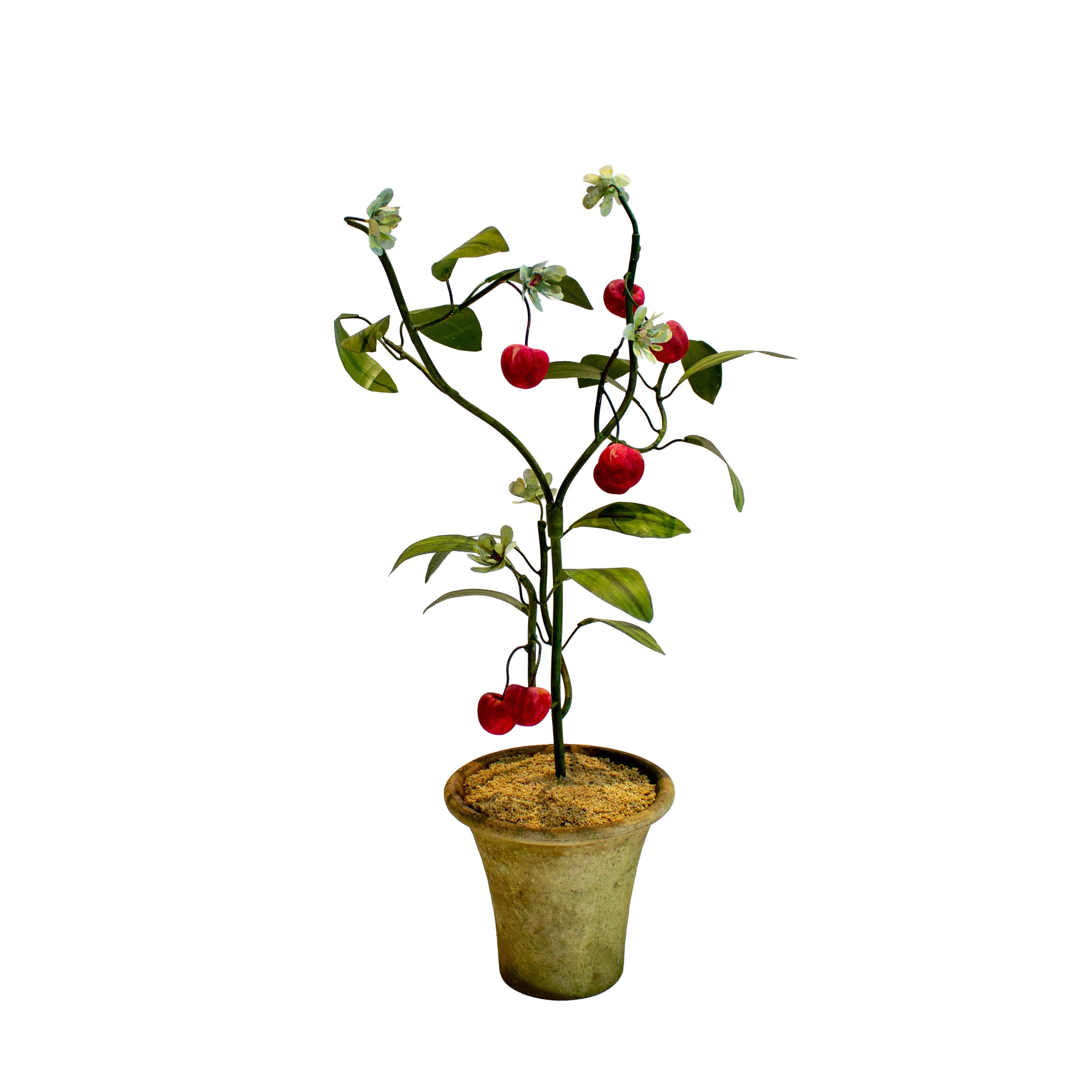 Handmade Metal Cherry Potted Flower