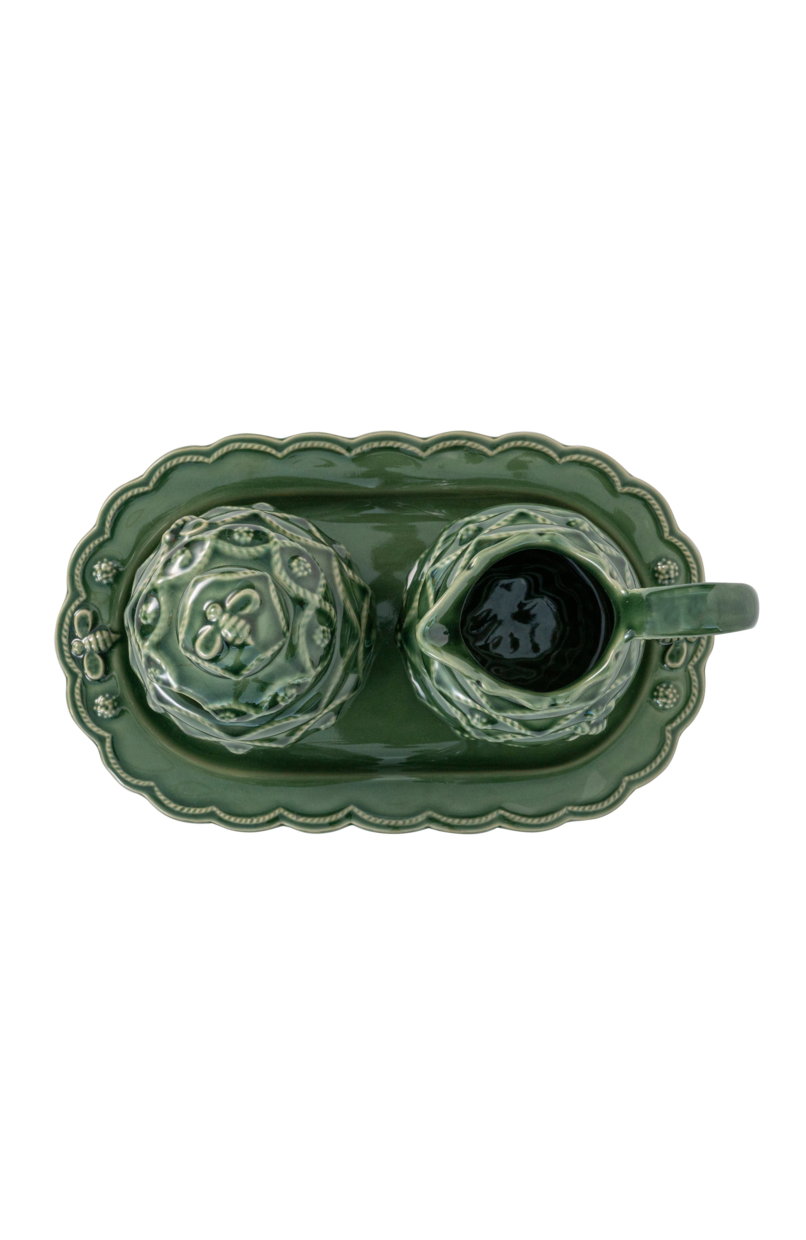 Veronica Beard Creamer/Sugar Set Green