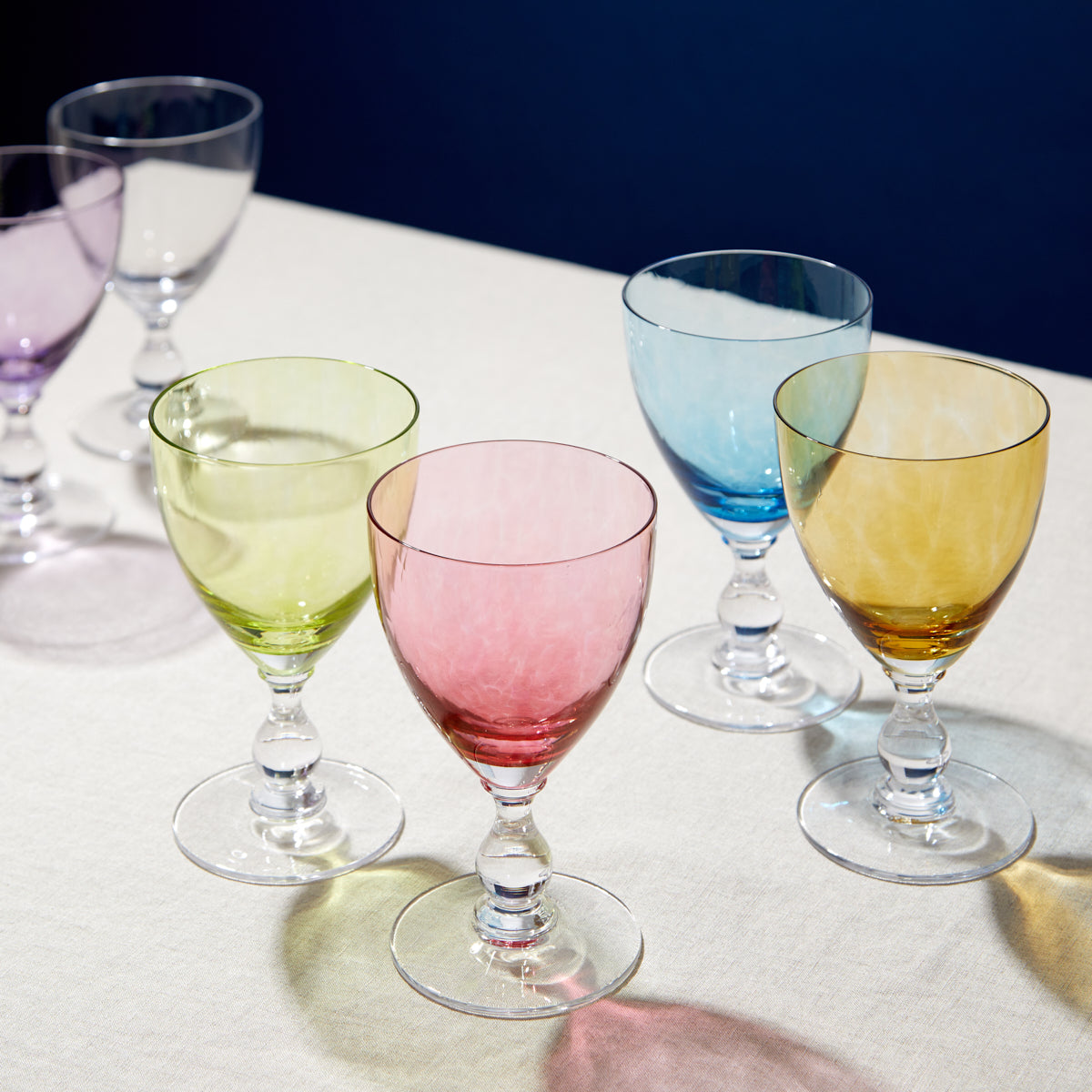 Nina Campbell Jewel Wine Glass Peridot and jewel glassware collection