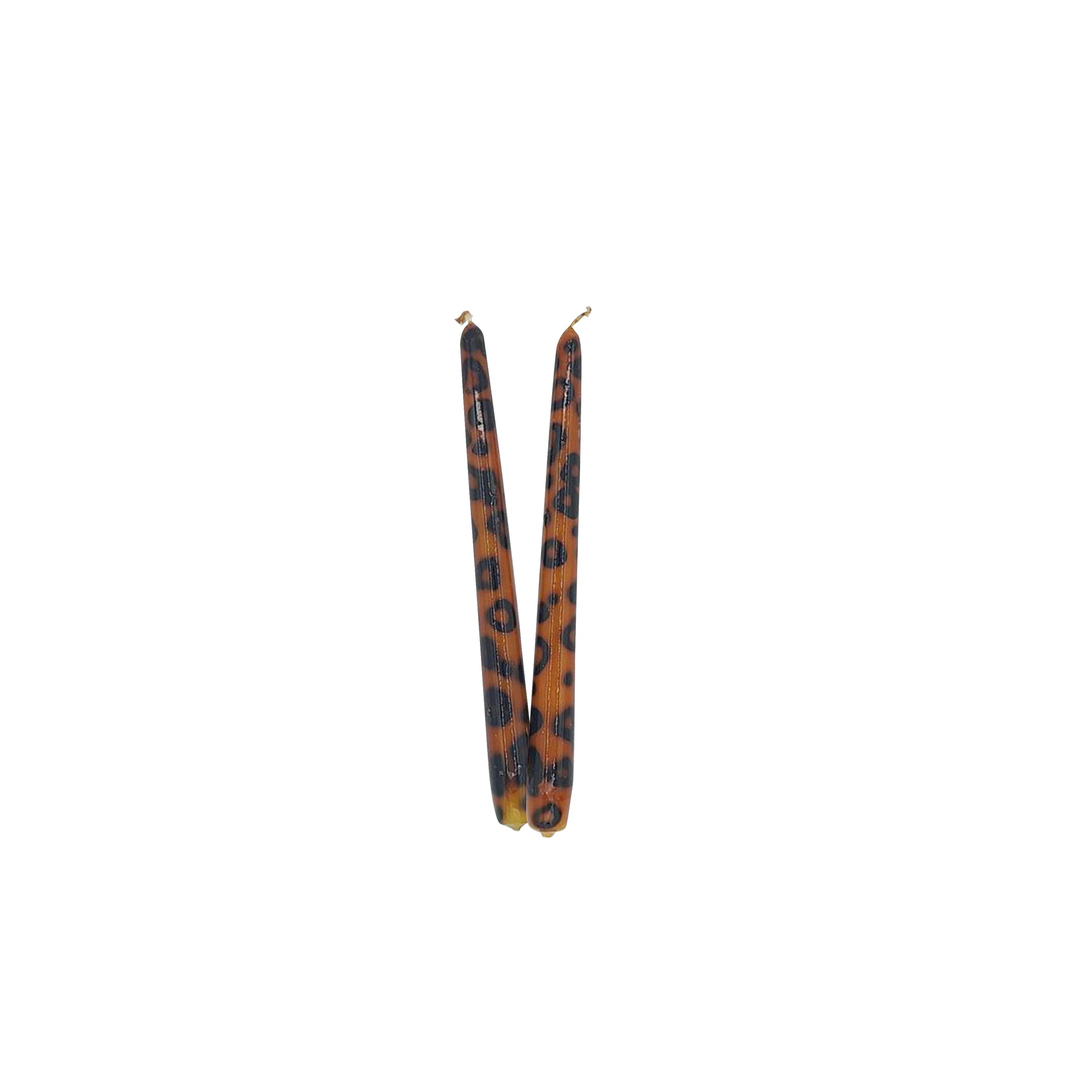 Set of 2 Candles Leopard