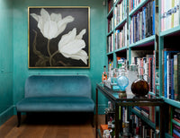 Nina Campbell Lehmann Bench in Blue Velvet in room set