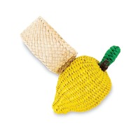 Nina Campbell Raffia Napkin Ring Lemon  against a white background