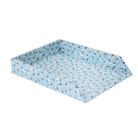 Nina Campbell letter tray in blue colour way stationery collection on white background