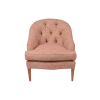 Mabel Chair in Solitaire Coral fabric against a white background
