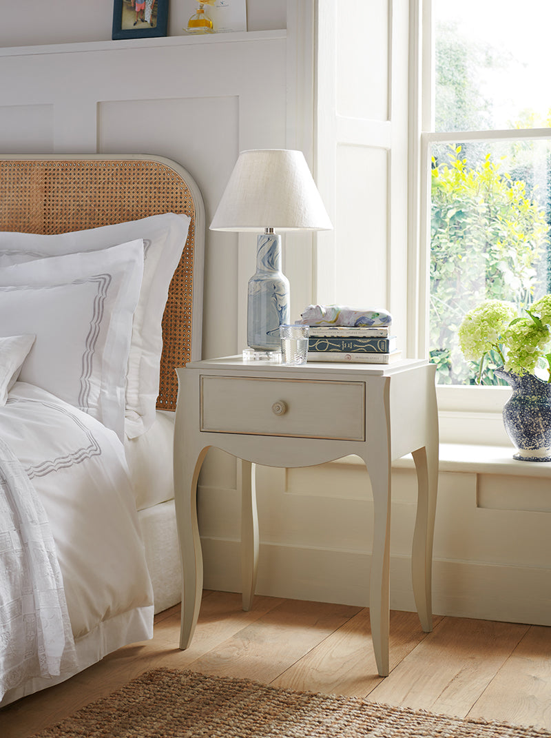 Nina Campbell Margot Bedside Table and Nebulla Table Lamp