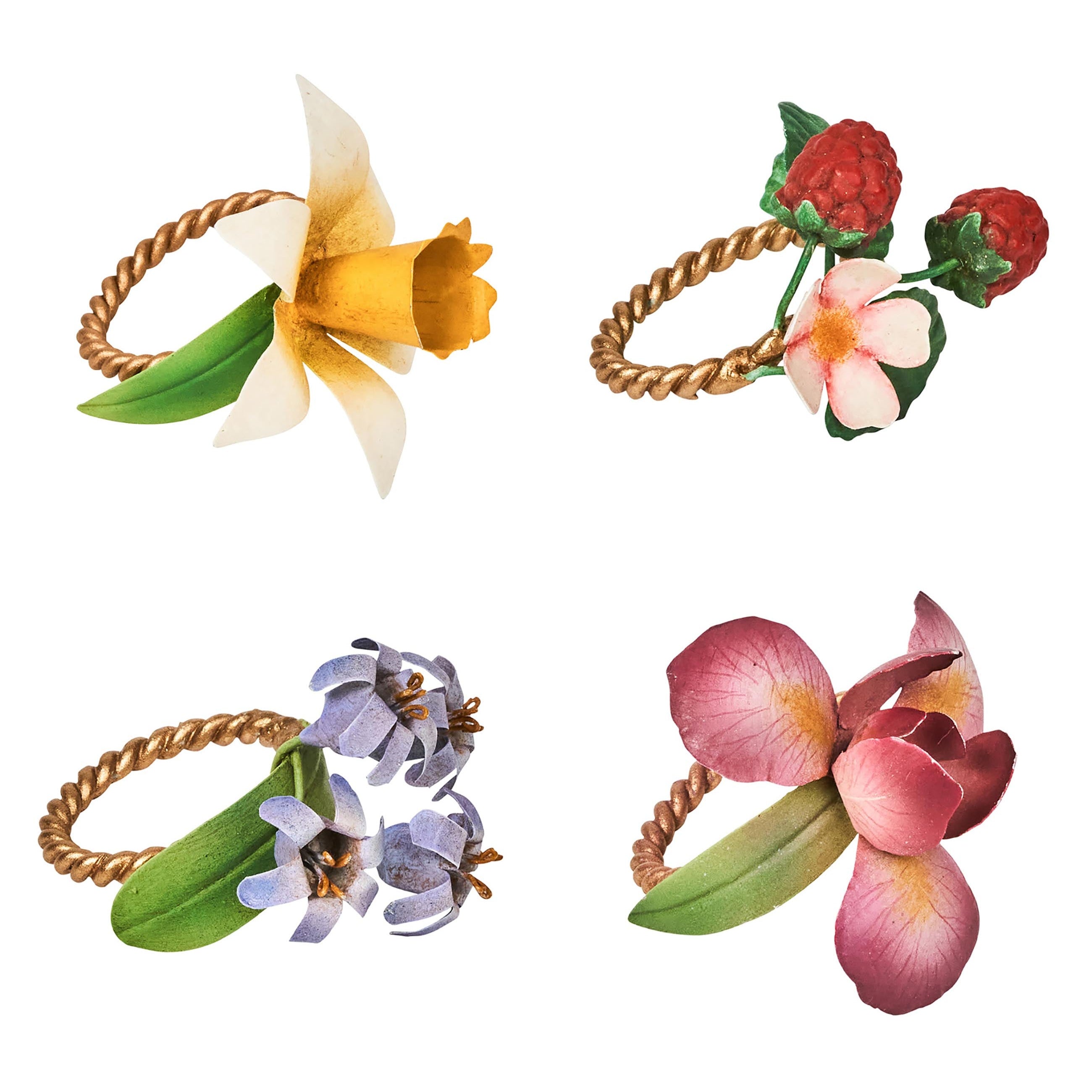 Meadow Walk Floral Napkin Ring Set of 4