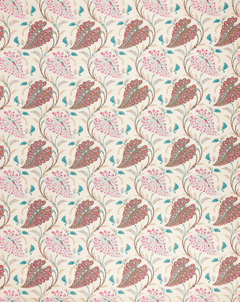 Nina Campbell Fabric - Woodbridge Felbrigg Linen /Teal/Chocolate NCF4503-01