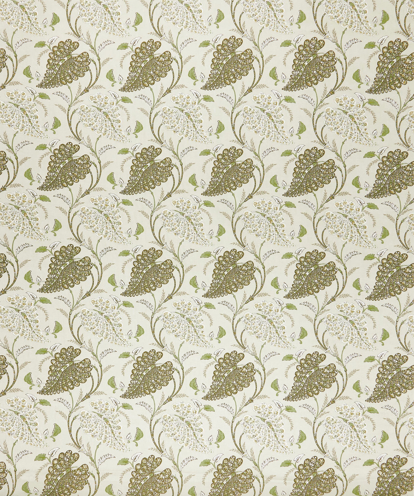 Nina Campbell Fabric - Woodbridge Felbrigg Stone/Olive/Sepia NCF4503-03