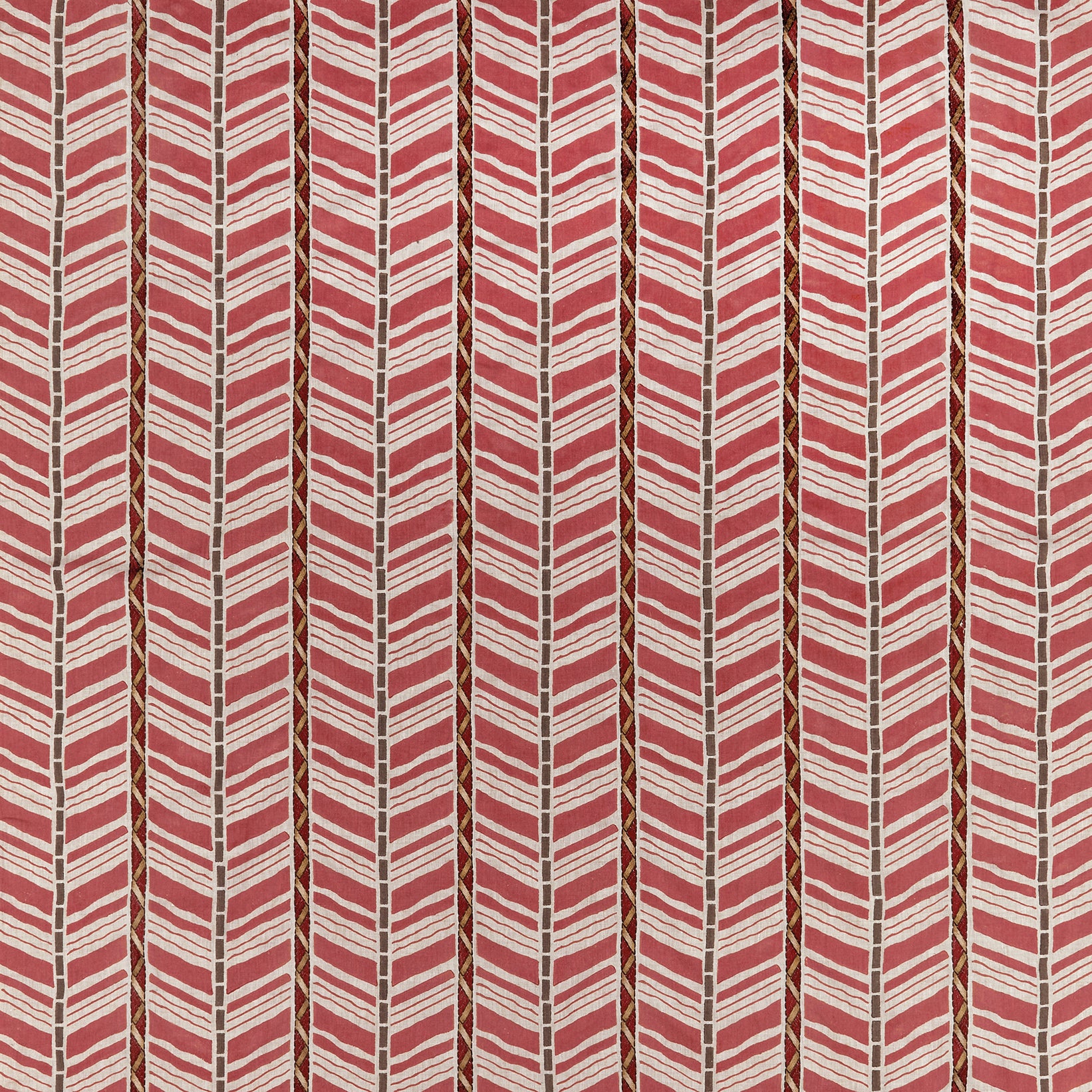 Nina Campbell Fabric - Woodbridge Woodbridge Stripe Red NCF4504-01