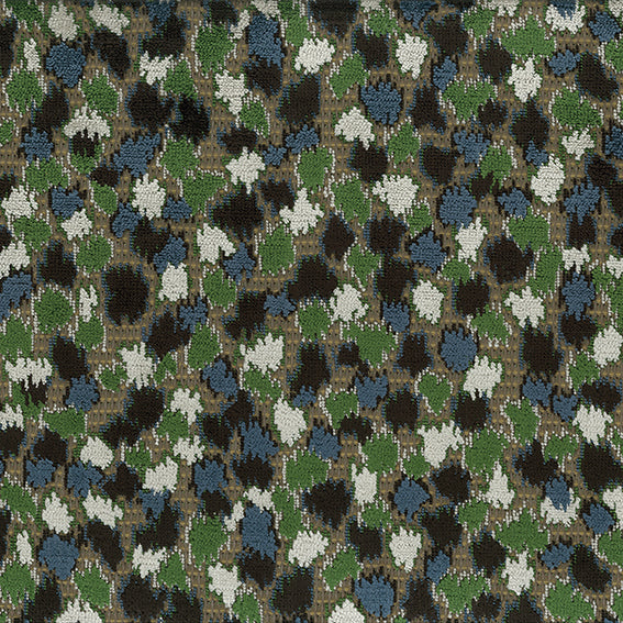 Nina Campbell Fabric - Wickham Orford Blue/Emerald/Chocolate NCF4510-05