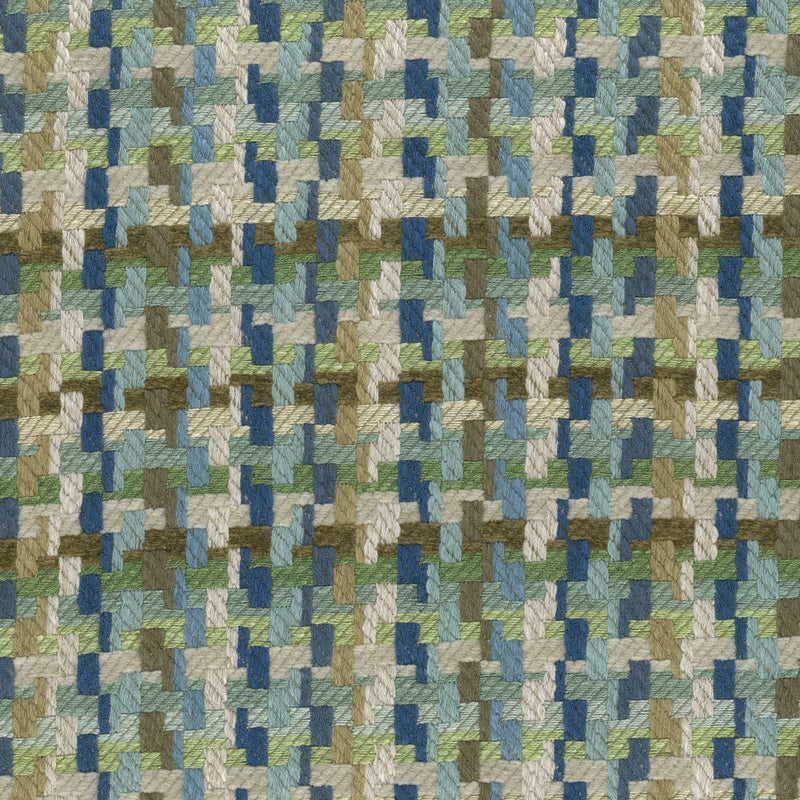 Nina Campbell Fabric -  Dallimore Weaves Hadlow Green/Blue/Bronze NCF4521-01