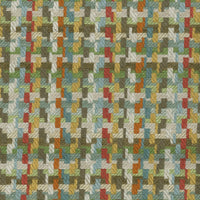 Nina Campbell Fabric - Dallimore Weaves Hadlow Turquoise/Tangerine/Taupe