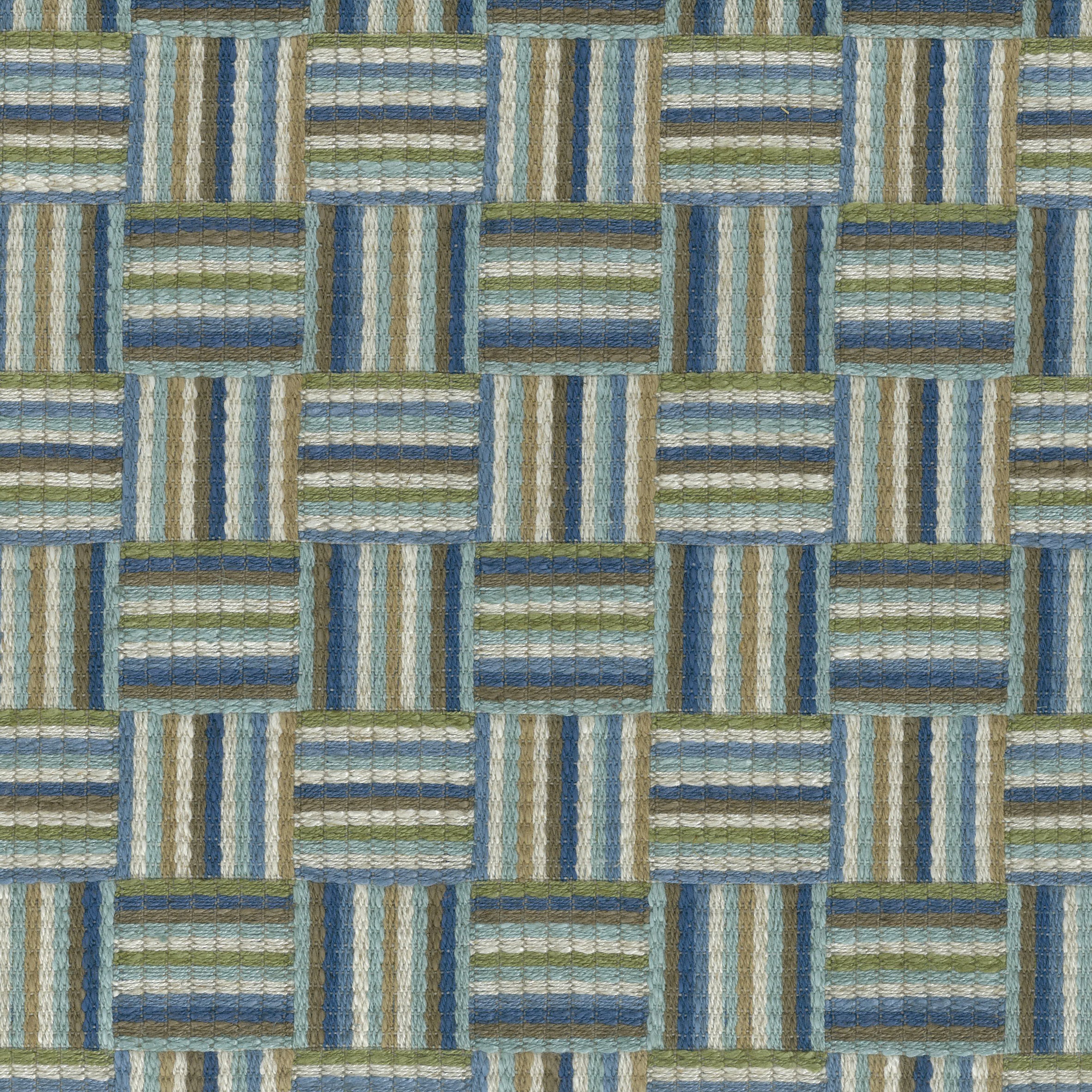 Nina Campbell fabric Dallimore Weaves Attwood Blue/Green/Chocolate
